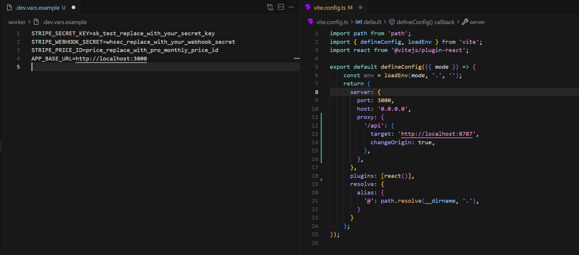 Environment variables and Vite config